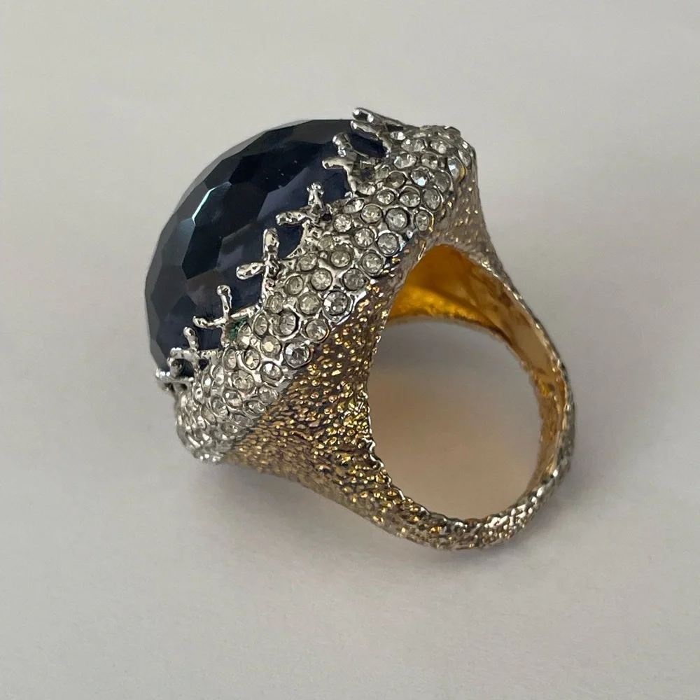 Alexis Bittar Blue Stone crystal ring-Size 7 - Picture 5 of 13
